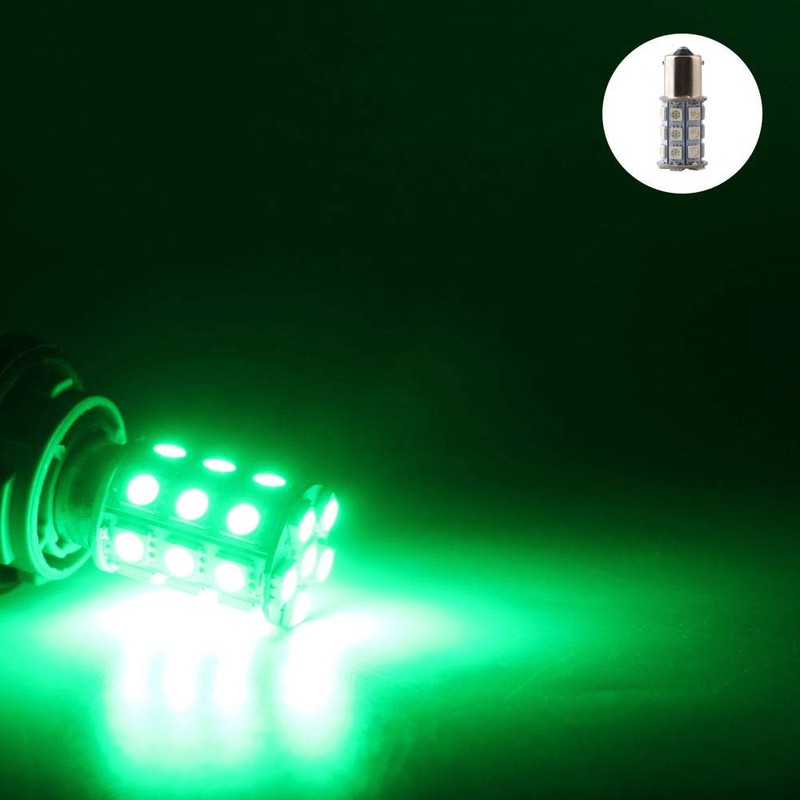 QasimLed DC 12V Green P21W 1156 BA15S 27SMD 5050 LED