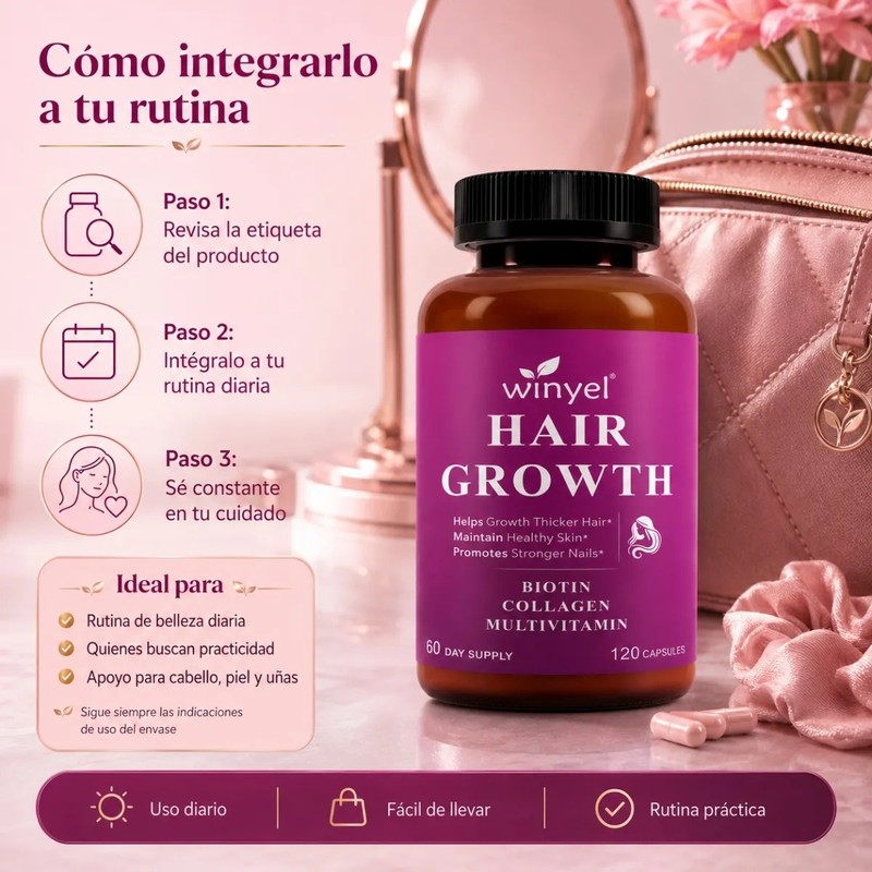 Biotina Colágeno Fácil De Tomar 90 Cápsulas 1800mg Keratina