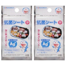 Torne Doraemon Lunch Box Ag Antibacterial Sheet, 2.4 x 3.9 inches (6 x 10 cm), 30 Sheets x 2 Set, DM-3, Made in Japan