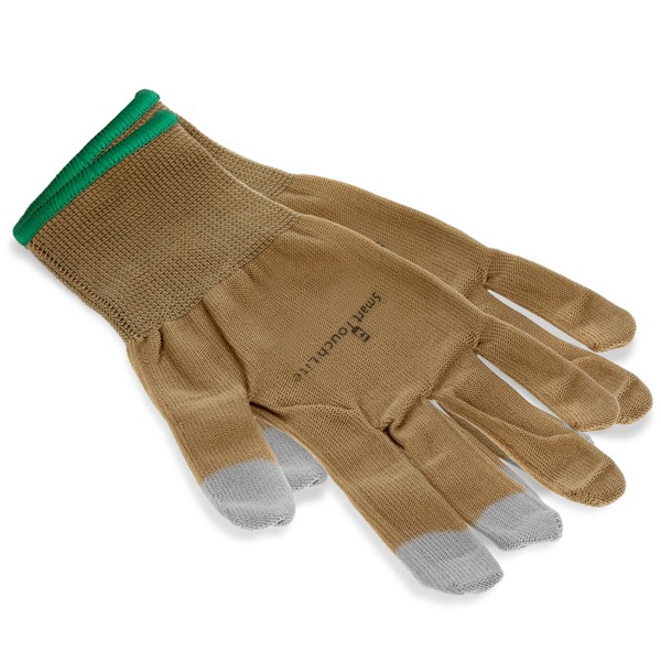 Smart Touch Lite Indoor/Outdoor Touchscreen Gloves, Comfort Barrier, Silver Thread- Tan, X-Small