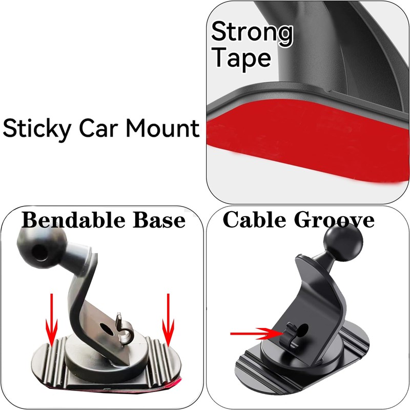Vehibrckt Flex Adhesive Ball Base Compatible with Garmin GPS Bracket