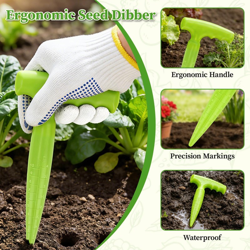 DRAINJH Mini Seed Spreader, 19 Pcs Seed Planter Tool Dispenser