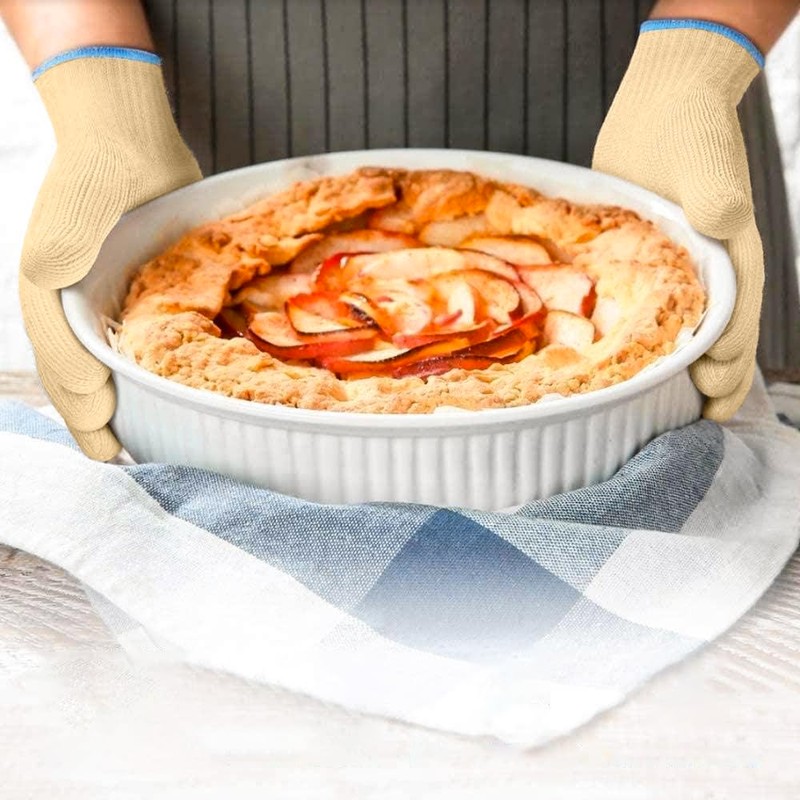 Oven Mitt BBQ Grill Gloves - 1 Pair 5 Finger