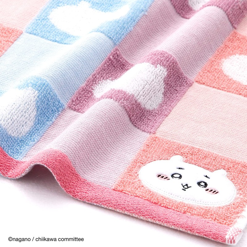 Chiikawa Patterned Slim Bath Towel, Pink, Gauze Pile, Cute, 41-1083180,