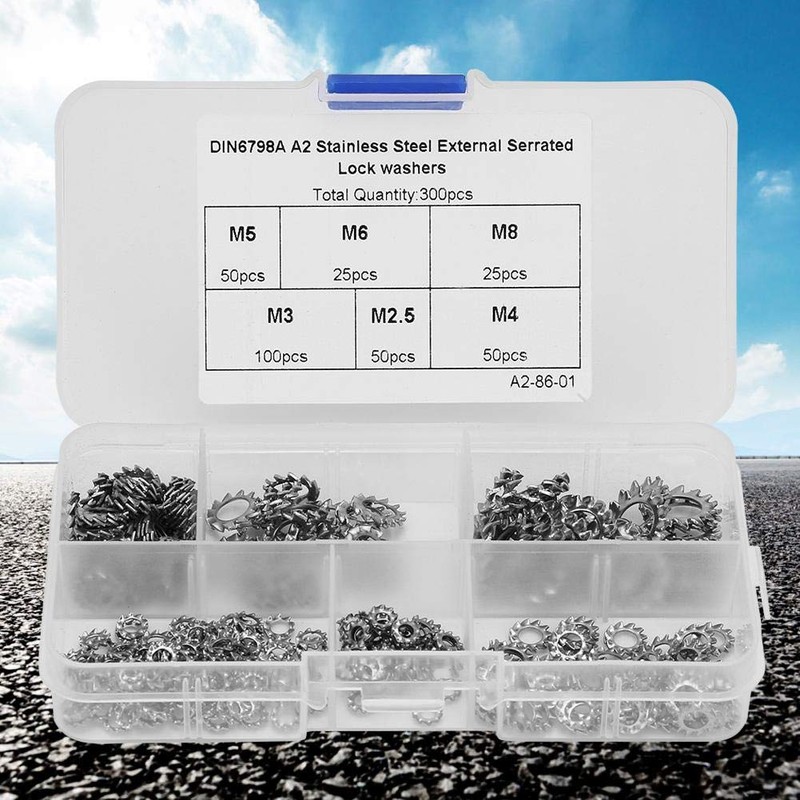 300pcs/set External Dental Lock Washers M2.5 M3 M4 M5 M6