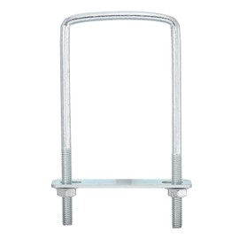sourcing map Square U-Bolts, 4 Sets 90mm Inner Width 180mm Length M8 Zinc-Plated Carbon Steel U Clamp Bolt with Nuts and Plates, for Boat Trailer