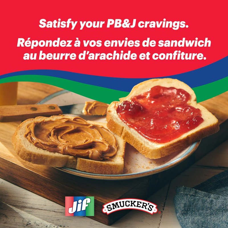 Jif Squeeze Creamy Peanut Butter, Smooth & Creamy Texture, Portable