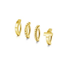 JSDDE Belly Button Piercing Ring with Crystal 1.6 mm/14ga 10 mm Belly Clicker Piercing Navel Rings Set of 4, Cubic Zirconia