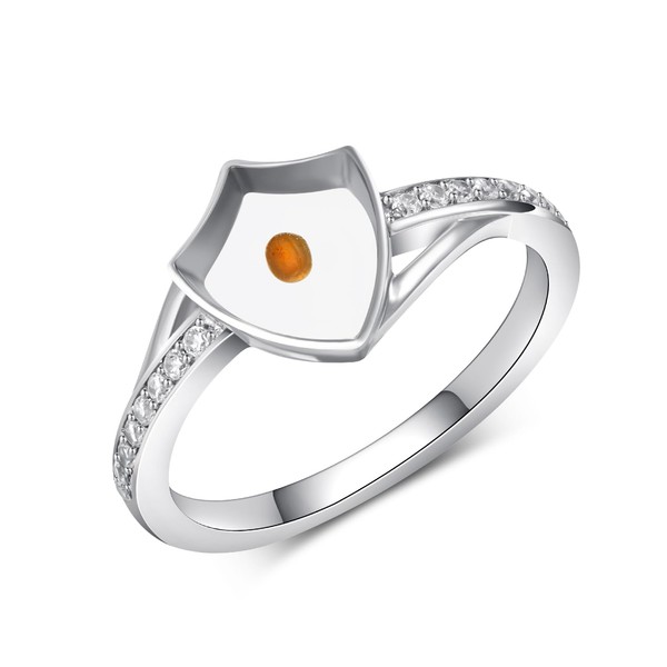 Cujiesp Mustard Seed Ring 925 Sterling Silver Shield Mustard Seed