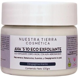Nuestra Tierra Cosmética AHA's 10 Eco Exfoliante Corpo-Facial, Despigmentante, con Alfa-Hidroxiácidos, 100 g