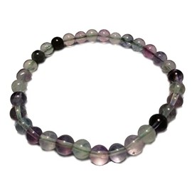Kaltner Präsente Gift Idea - High Quality Gemstone Bracelet Ball Bracelet Rainbow Fluorite Beads Diameter 6 mm Stretchable (Stretch Band), Rainbow fluorite, Rainbow fluorite