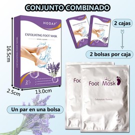 Mascarilla para Pies Esencia de Cuidado de Los - Pies y Talones Agrietados, Piel Muerta y Callos, Quita Asperezas y Repara La Piel Seca, Tratamiento Exfoliante Natural (2 Pack/4 Pares, Lavanda)