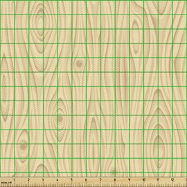 Ambesonne Beige Fabric by The Yard, Wooden Texture Pattern Grains of Wood Natural Tree Growth Lines of Nature Organic Theme, Decorative Fabric for Upholstery and Home Accents, 1 Yard, Cream