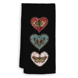 HIWX Vintage Butterfly Kitchen Towels, Whimsical Cottagecore Black Moth Decorative Kitchen Dish Tea Towels, Butterfly Hand Towel for Bathroom Decor, Gothic Cottagecore Bathroom Decor, 16x24 Inches