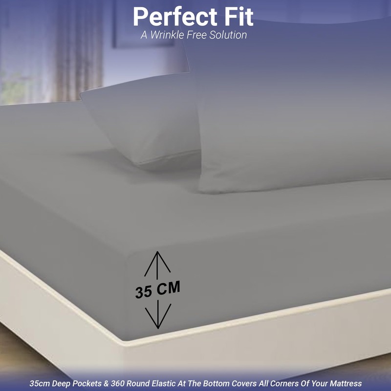 SAMAYISH 100% Egyptian Cotton Double Fitted Sheet 400 Thread Count