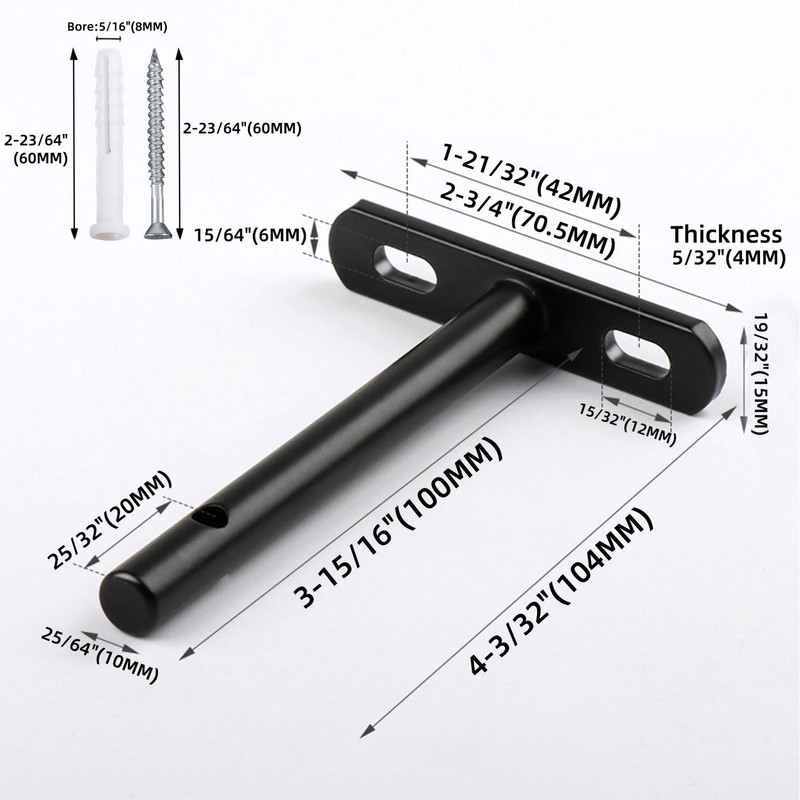 4-Inch Floating Shelf Bracket 6 Pack | Hidden Floating Shelves