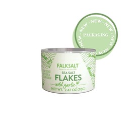 FALKSALT | Wild Garlic Salt Flakes 2.47oz. | Gourmet Finishing Sea Salt Flakes | Handcrafted, Kosher, Gourmet Flavored Salt