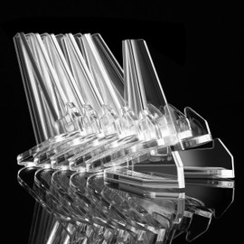 2.68 Inch Tall Mini Clear Acrylic Easel Stands Coin Display Easel, 12 Packs