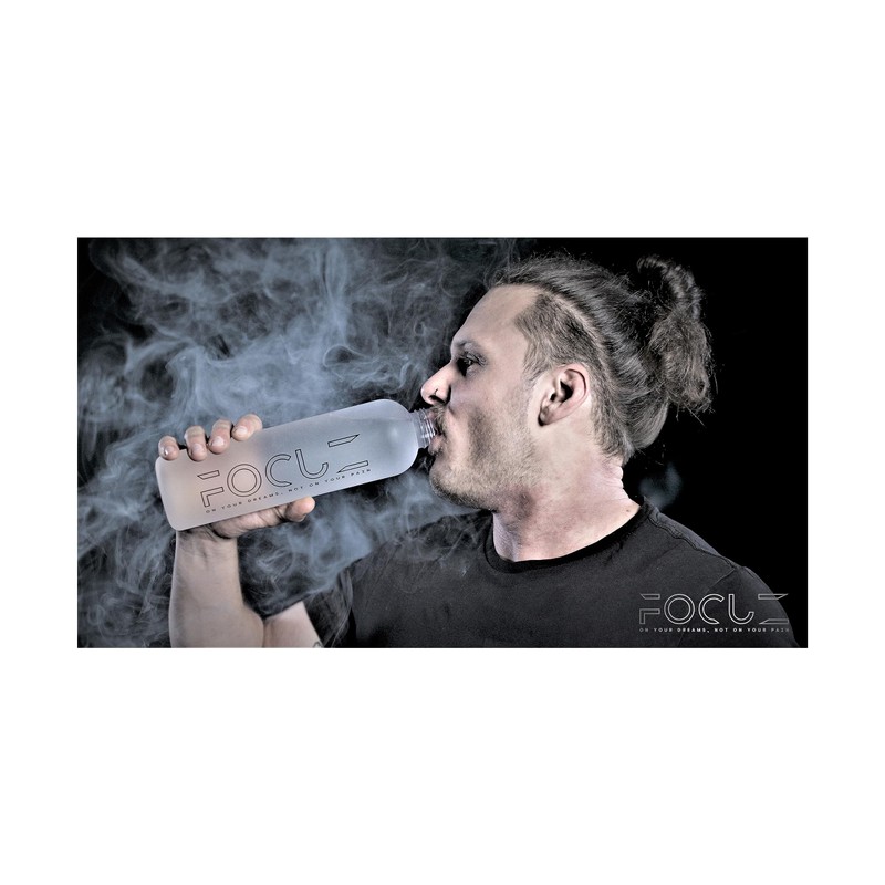 Focuz® Motivational Bottle 1 L [Black] with Motivational Time Marking,