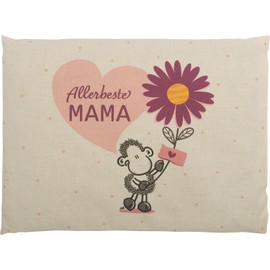 Sheepworld Cherry Stone Cushion with "Allerbeste Mama" Motif | Cushion in Gift Box, Cotton, 25 cm x 18 cm | Gift for Mum, Mother's Day Gift, Gift for Her | 48616