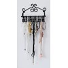 ARAD Scrollwork Design Wall Mounted Black Metal Jewelry Storage Organizer