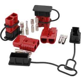 Tool Offroad 50A 2Pcs Battery Quick Connect/Disconnect, Winch Plug Connector with Plastic Cover for Car ATV Lifts Motors Trailer Towing Winch Quick Connect Systems