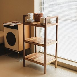 3-tier bedside table solid wood wood shelf mini table interior shelf assembly shelf MEH solid wood shelf = (general 3-tier) 280x500
