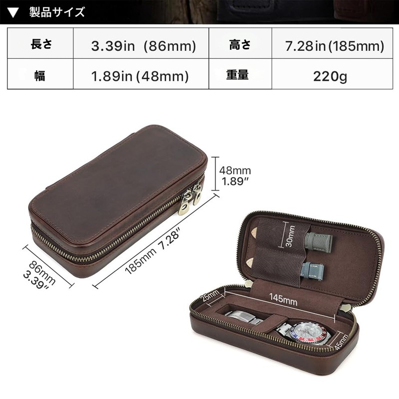 Contact's family Single Genuine Leather Single Watch Organizer Strap Case