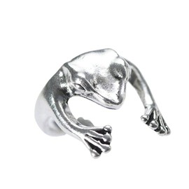 AiO Japan Ring, Upper Body, Frog, Silver Accessory, Silver Ring, Silver, One Size Fits Most, Adjustable Size, Frog, Frog, Frog, Money Luck, Safe, Metal