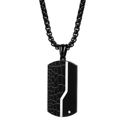 JewelryWe Men's Dog Tag Necklace Stainless Steel Military Dog Tag Pendant Necklace with Chain,for Fathers Day