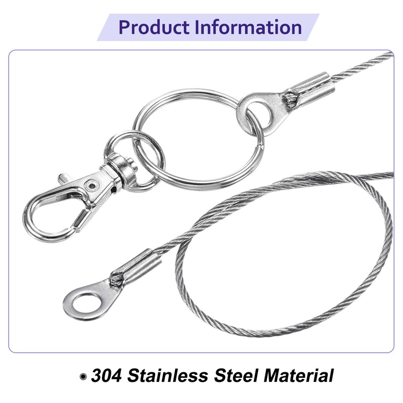 LUMLLSAJI Safety Cable Locks - 4 Pcs Security W Loop