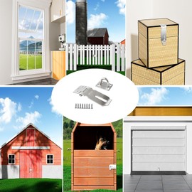 Coehaopike Padlock Door Hardware Latch Latch Hasp Latch 304 Stainless Steel with Screws Latch Padlock Latch Fastener Door Hardware Latch Easy Installation Room Barn Window Door