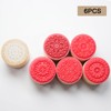 FOONEA 6 Pieces Floral Pattern Round Wooden Rubber Stamp for