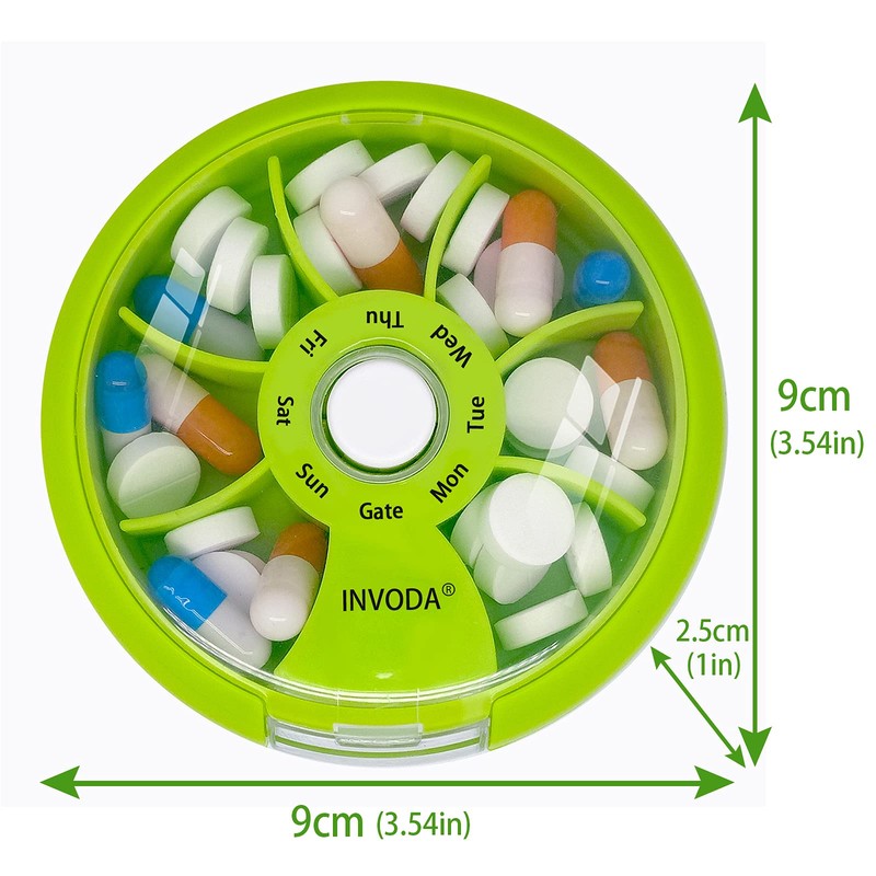 Pill Organizer Travel Pill Cases Weekly Cute Round Pill Box
