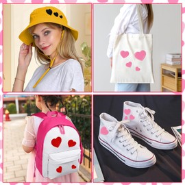 Heart Embroidered Iron-On Patches, Pack of 12 Mini Heart Iron on Patches, Embroidery Heart-Shaped Patches, Embroidered Heart Patches, Embroidered Sew on Patch Applique, DIY