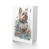 Artery8 Yorkshire Terrier Dog in Wildflowers Bright Watercolour Illustration Art