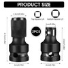 2 x Impact Wrench Bit Adapter, 1/2 to 1/4 Inch