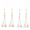 [OLYCRAFT] 4pcs Japanese Cherry Blossom Phone Charm Lanyard Phone Pendant