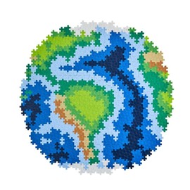 Plus-Plus - Puzzle by Number Earth - 800 Pieces - Creative Building and Construction Set - Mix of Earth Colors in a Box - Kids 5 to 12 Years - 106931