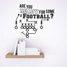 Teamwork Wall Decal Sports are You Ready for Some Football ? Positive Exercise Bedroom Decoration for Kids Boys and Girls - Size: 13 Inch X 20 Inch