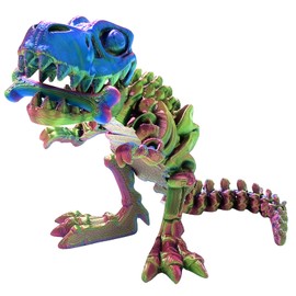 TEAONE 3D Printed Dragon, 1 PCS Flexible Crystal Dragon Figurine for Gift, Home, Office Decor (Laser Color)