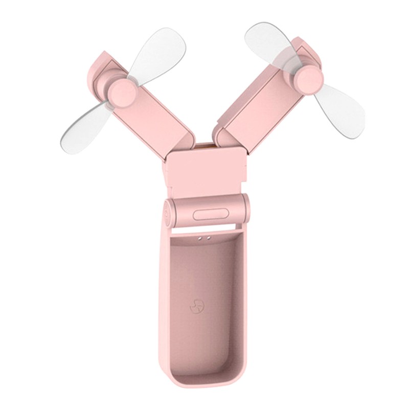 Folding Electric Fan Double Headed Portable Handheld Mini USB Fan
