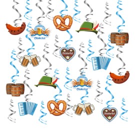 Oktoberfest Decoration Set, Oktoberfest Ceiling Hanger, Swirl Spiral Garland for Bavarian Decoration, Oktoberfest Party, Bavarian Decoration, Pack of 30