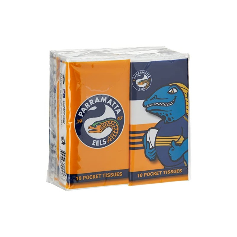 NRL Eels Mascot Pocket Tissues (Pack of 4)