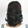 Generic Peluca De Pelo Rizado Corto Negro Natural, Cola De