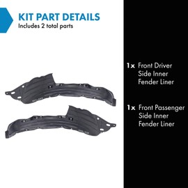 TRQ TRQ Front Inner Fender Liner Set Compatible with 2017-2022 Honda CR-V HO1248165 HO1249165