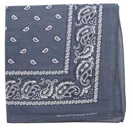 Motique Accessories Extra Large Paisley Bandana 27x27 Inch (Dark Grey)