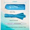 AMMSUN 6.5ft Twice Folded Portable beach umbrella with Sand Anchor