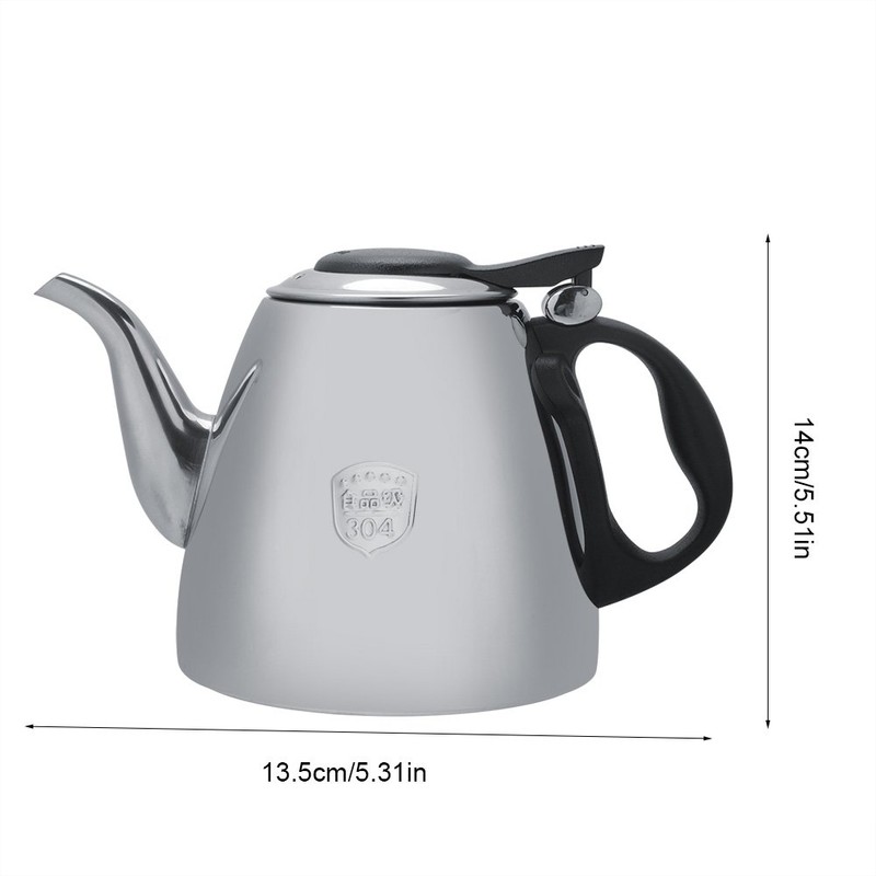 1.2L / 1.5L Herd-Teekanne-Edelstahl-Tee-Kaffee-Topf-Kessel mit hitzebeständigem Griff(1.2L)