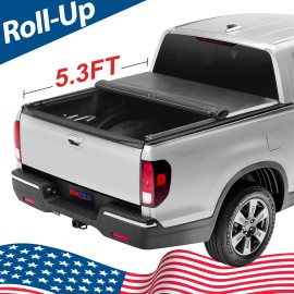 BOKFold Soft Roll-Up Bed Tonneau Cover for 2017-2025 Honda Ridgeline 5.3FT Truck Bed